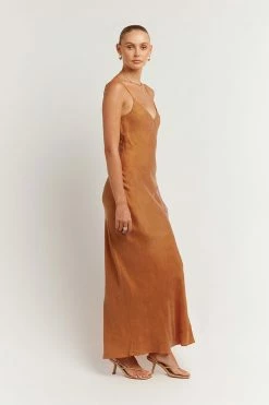 DISSH Boutiques PELLY TURMERIC SLIP MIDI DRESS THE BUMP FRIENDLY EDIT