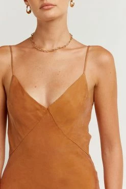 DISSH Boutiques PELLY TURMERIC SLIP MIDI DRESS THE BUMP FRIENDLY EDIT