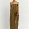 DISSH Boutiques POLLY OLIVE STRAPLESS MIDI DRESS