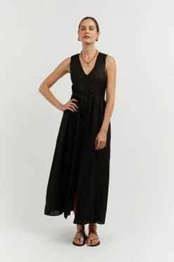 DISSH Boutiques BONNIE BLACK OVERSIZED SHIRT DRESS