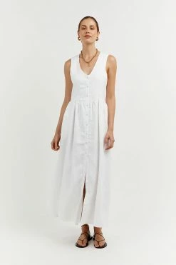 DISSH Boutiques CLOTHING BONNIE WHITE OVERSIZED SHIRT DRESS