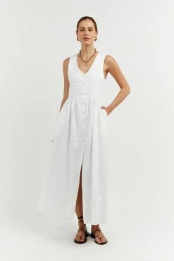 DISSH Boutiques CLOTHING BONNIE WHITE OVERSIZED SHIRT DRESS