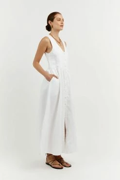 DISSH Boutiques CLOTHING BONNIE WHITE OVERSIZED SHIRT DRESS