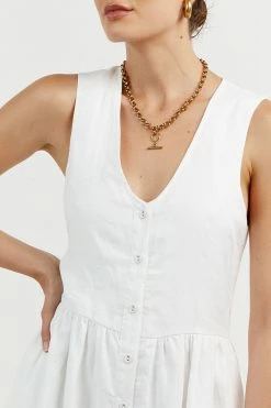 DISSH Boutiques CLOTHING BONNIE WHITE OVERSIZED SHIRT DRESS