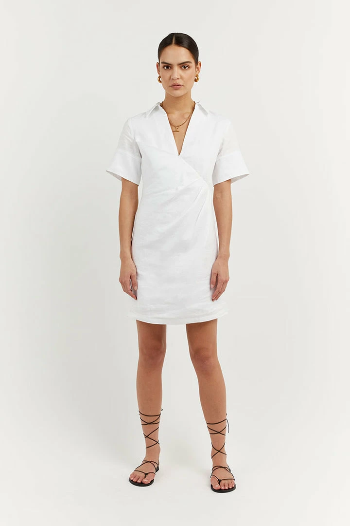 Budget โ๏ธ DISSH Boutiques BILLIE WHITE LINEN MINI ๐ DRESS CLOTHING ๐ 2 DISSH Boutiques BILLIE WHITE LINEN MINI DRESS CLOTHING