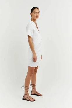 Budget โ๏ธ DISSH Boutiques BILLIE WHITE LINEN MINI ๐ DRESS CLOTHING ๐ 9 DISSH Boutiques BILLIE WHITE LINEN MINI DRESS CLOTHING
