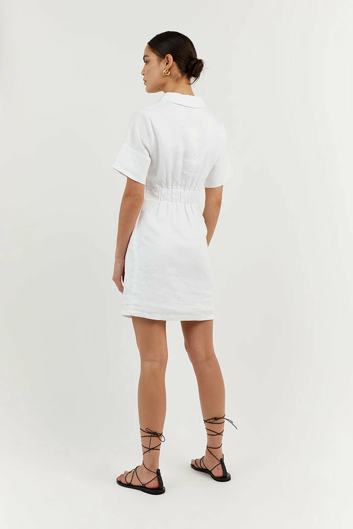 Budget โ๏ธ DISSH Boutiques BILLIE WHITE LINEN MINI ๐ DRESS CLOTHING ๐ 5 DISSH Boutiques BILLIE WHITE LINEN MINI DRESS CLOTHING