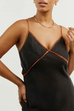 DISSH Boutiques CLOTHING MARCO BLACK BINDING MIDI DRESS