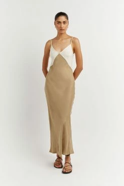 DISSH Boutiques CLOTHING SEREN GOLD TWO TONE MIDI DRESS