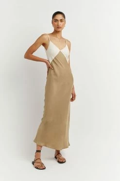 DISSH Boutiques CLOTHING SEREN GOLD TWO TONE MIDI DRESS