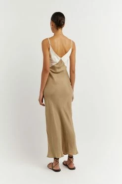 DISSH Boutiques CLOTHING SEREN GOLD TWO TONE MIDI DRESS