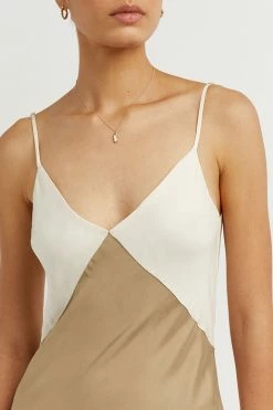 DISSH Boutiques CLOTHING SEREN GOLD TWO TONE MIDI DRESS