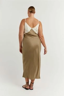 DISSH Boutiques CLOTHING SEREN GOLD TWO TONE MIDI DRESS