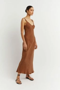 Brand new โจ DISSH Boutiques CLOTHING KENDALL TAN SLIP MIDI ๐ DRESS ๐ 10 DISSH Boutiques CLOTHING KENDALL TAN SLIP MIDI DRESS