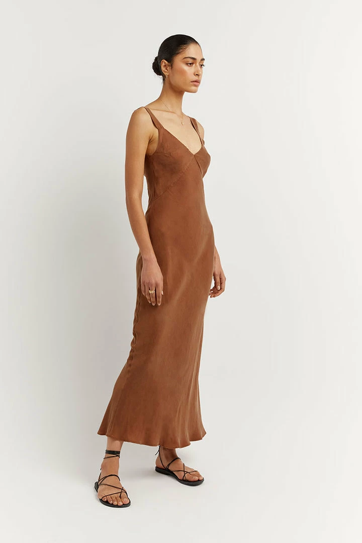 Brand new โจ DISSH Boutiques CLOTHING KENDALL TAN SLIP MIDI ๐ DRESS ๐ 4 DISSH Boutiques CLOTHING KENDALL TAN SLIP MIDI DRESS