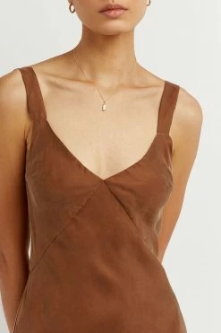 Brand new โจ DISSH Boutiques CLOTHING KENDALL TAN SLIP MIDI ๐ DRESS ๐ 12 DISSH Boutiques CLOTHING KENDALL TAN SLIP MIDI DRESS