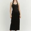 DISSH Boutiques WILLOW BLACK HALTER LONG DRESS CLOTHING