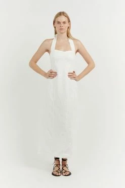 DISSH Boutiques WILLOW WHITE HALTER LONG DRESS CLOTHING