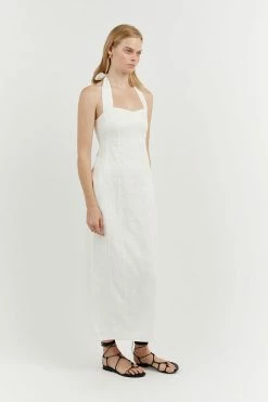 DISSH Boutiques WILLOW WHITE HALTER LONG DRESS CLOTHING