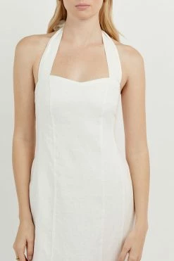 DISSH Boutiques WILLOW WHITE HALTER LONG DRESS CLOTHING