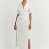 DISSH Boutiques BILLIE WHITE LINEN MIDI DRESS
