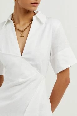 Outlet ๐ DISSH Boutiques BILLIE WHITE LINEN MIDI ๐ DRESS โ 9 DISSH Boutiques BILLIE WHITE LINEN MIDI DRESS