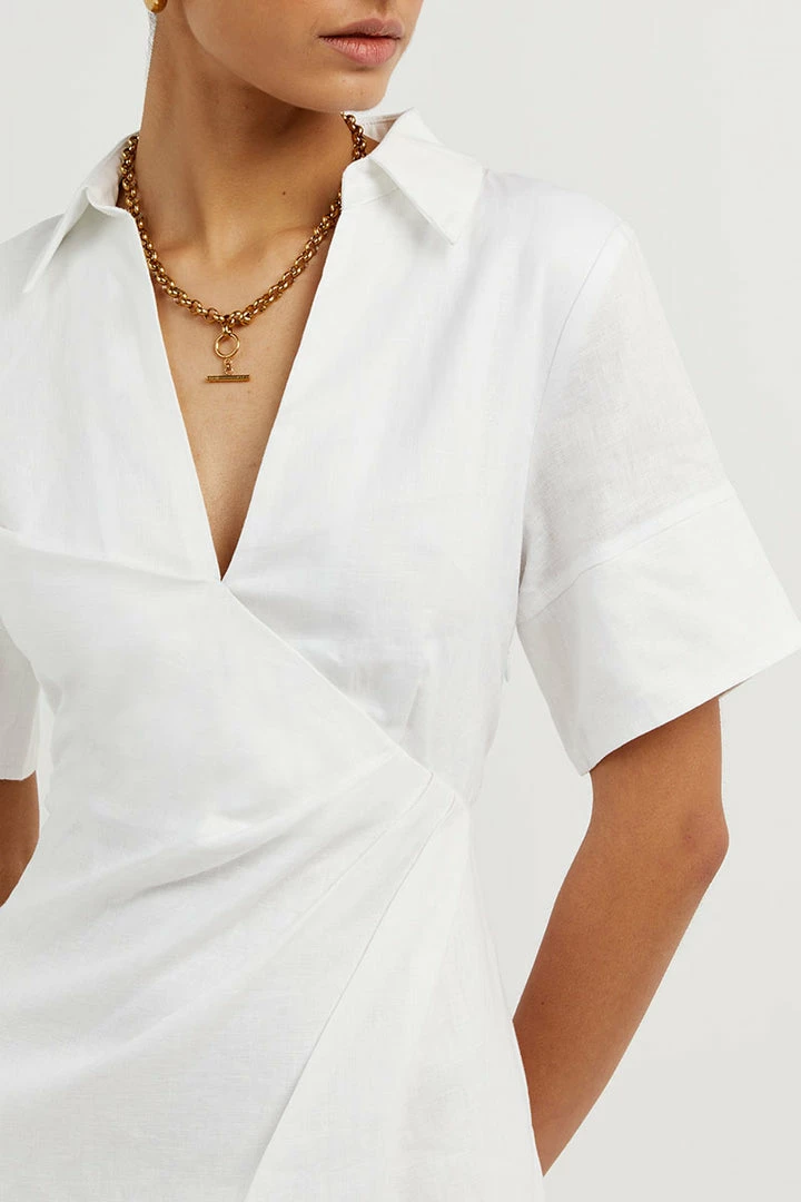 Outlet ๐ DISSH Boutiques BILLIE WHITE LINEN MIDI ๐ DRESS โ 5 DISSH Boutiques BILLIE WHITE LINEN MIDI DRESS