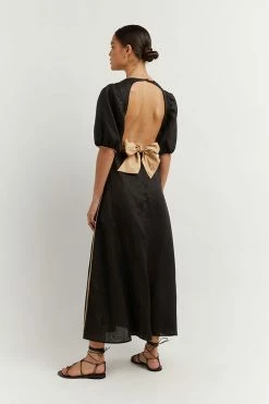 DISSH Boutiques CLOTHING LUCIA BOW LONGLINE BLACK DRESS