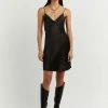 DISSH Boutiques MIA BLACK SATIN MINI DRESS