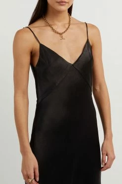 DISSH Boutiques MIA BLACK SATIN MINI DRESS