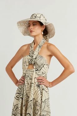 DISSH Boutiques MALTA PALM LINEN REVERSIBLE HAT HATS