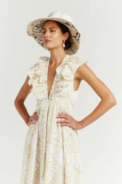 DISSH Boutiques MALTA PALM LINEN REVERSIBLE HAT HATS