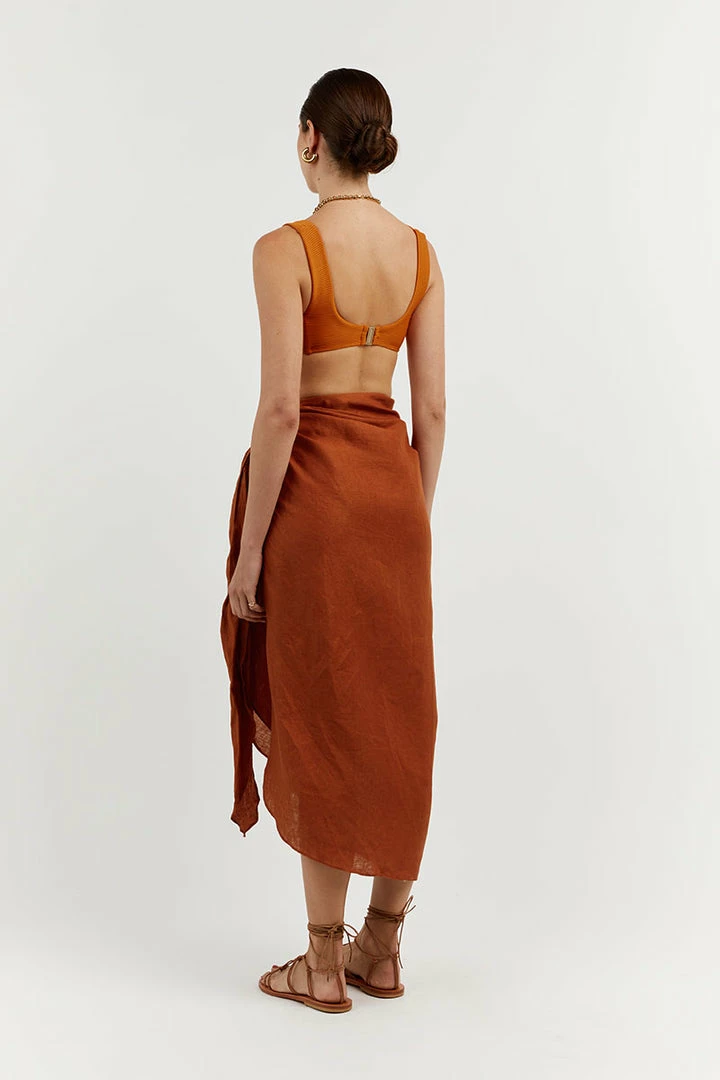 Wholesale ๐งจ DISSH Boutiques CLOTHING CHLOE AMBER LINEN SARONG ๐ 4 DISSH Boutiques CLOTHING CHLOE AMBER LINEN SARONG
