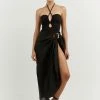 DISSH Boutiques CHLOE BLACK LINEN SARONG