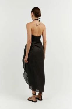DISSH Boutiques CHLOE BLACK LINEN SARONG