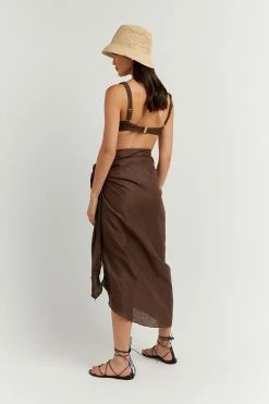 Discount ๐ DISSH Boutiques SWIM COVER UPS CHLOE DARK CHOCOLATE LINEN SARONG โญ 8 DISSH Boutiques SWIM COVER UPS CHLOE DARK CHOCOLATE LINEN SARONG