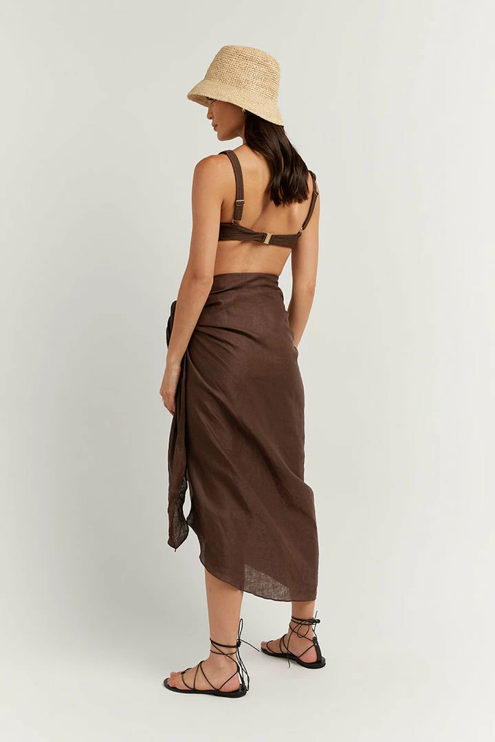 Discount ๐ DISSH Boutiques SWIM COVER UPS CHLOE DARK CHOCOLATE LINEN SARONG โญ 4 DISSH Boutiques SWIM COVER UPS CHLOE DARK CHOCOLATE LINEN SARONG
