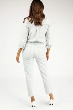 DISSH USA MACI MOM JEAN LIGHT BLUE KNITTED