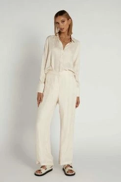 DISSH Boutiques EDEN SUEDED SATIN OYSTER SHIRT TOPS