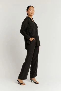 DISSH Boutiques TOPS CAMPBELL BLACK LONG SLEEVE SHIRT