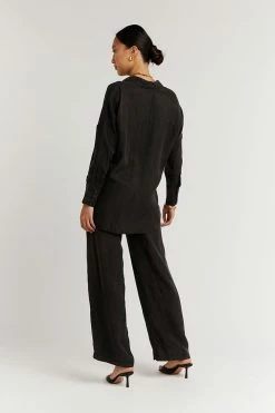 DISSH Boutiques TOPS CAMPBELL BLACK LONG SLEEVE SHIRT