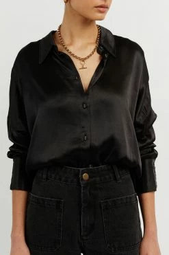 Best reviews of โญ DISSH Boutiques SIMONE BLACK SATIN ๐ SHIRT CLOTHING ๐ 9 DISSH Boutiques SIMONE BLACK SATIN SHIRT CLOTHING