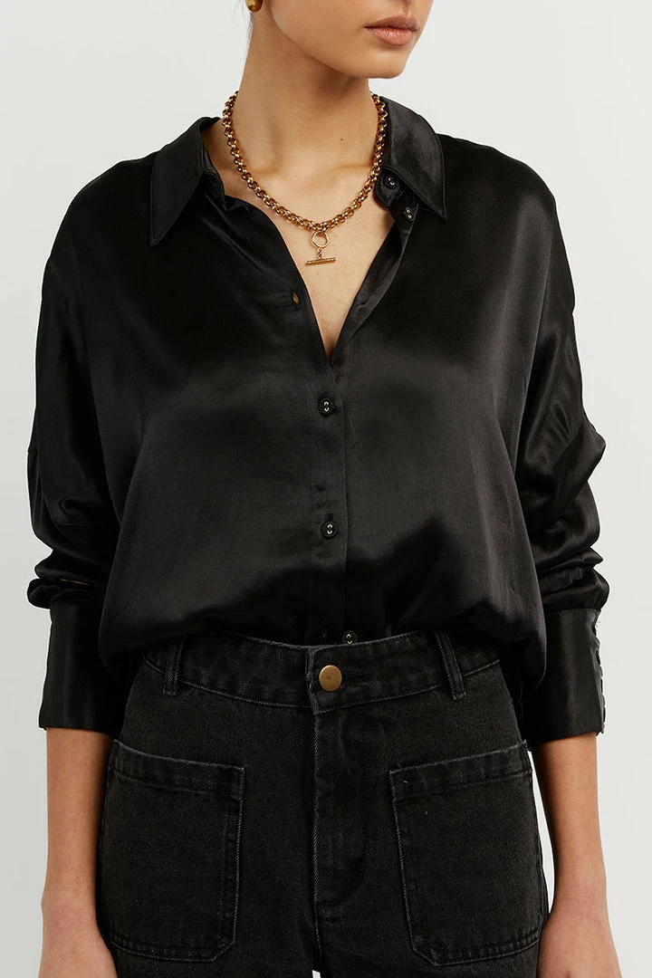 Best reviews of โญ DISSH Boutiques SIMONE BLACK SATIN ๐ SHIRT CLOTHING ๐ 5 DISSH Boutiques SIMONE BLACK SATIN SHIRT CLOTHING