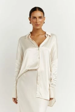 Flash Sale โ DISSH Boutiques SIMONE PEARL SATIN ๐ SHIRT CLOTHING ๐ 7 DISSH Boutiques SIMONE PEARL SATIN SHIRT CLOTHING