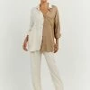 DISSH Boutiques SEREN OYSTER TWO TONE SHIRT CLOTHING