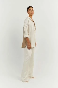 DISSH Boutiques SEREN OYSTER TWO TONE SHIRT CLOTHING