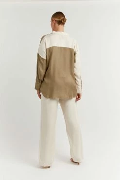 DISSH Boutiques SEREN OYSTER TWO TONE SHIRT CLOTHING