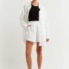 DISSH Boutiques FIRE WHITE LINEN JOGGER SHORT