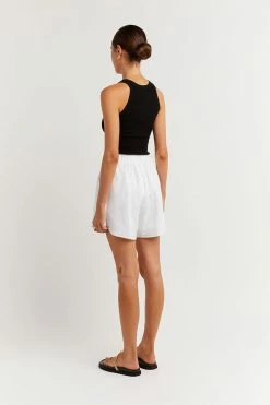 DISSH Boutiques FIRE WHITE LINEN JOGGER SHORT