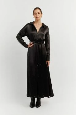 DISSH Boutiques SIMONE BLACK LONGLINE SHIRT DRESS